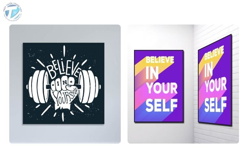 Mẫu tranh canvas slogan “Believe In Yourself”